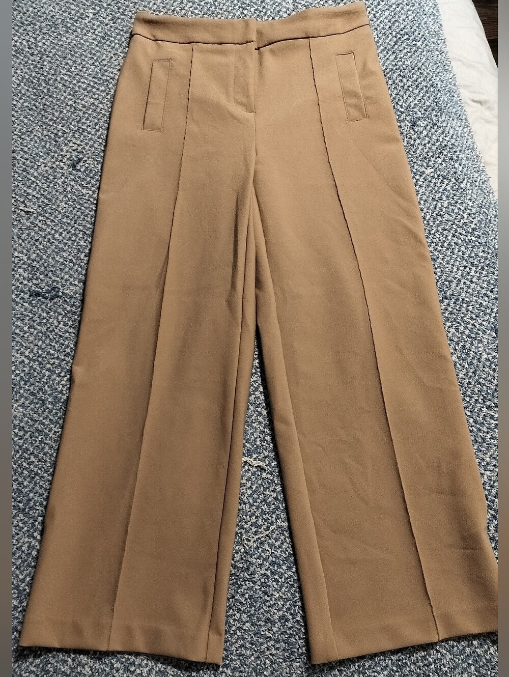 Rachel Zoe Pin-tuck Wide Leg/Ankle Cropped Trousers